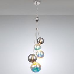 Hardev 5 Light Glass Cluster Pendant