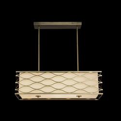 Oakland Aged Gold And Cream Rectangular Ceiling Pendant LT31251