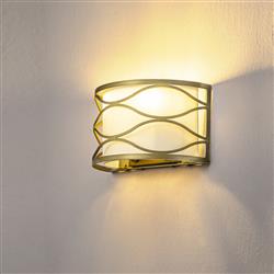 Oakland Aged Gold And Cream Wall Light LT31252