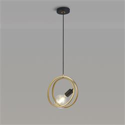 Oklahoma Matt Black And Painted Gold Ceiling Pendant LT31559