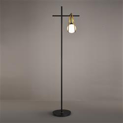 Oklahoma Matt Black And Painted Gold Floor Lamp LT31564