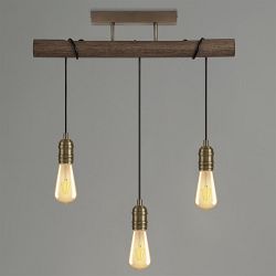 Rochester 3 Light Oak And Antique Brass Ceiling Fitting LT30599