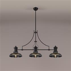 Rancho Matt Black And Smoked Triple Pendant LT32933