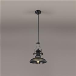 Rancho Matt Black And Smoked Pendant LT32932