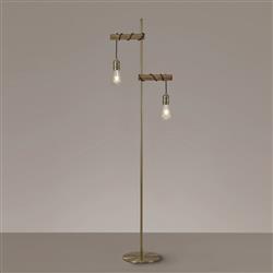 Rochester Medium Oak And Antique Brass Floor Lamp LT31241