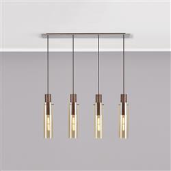 Texas Four Light Ombré Glass Bar Pendant