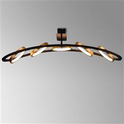 Torrance Satin Black And Gold Semi-Flush LED Ceiling Light LT30413