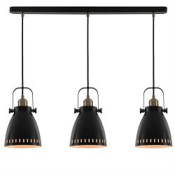 Vermont Black And Antique Brass 3 Bar Pendant LT30583