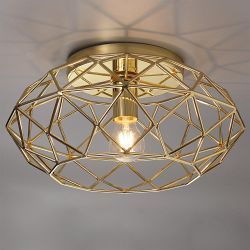 Honolulu Wide Polished Brass Flush Ceiling Light LT30154