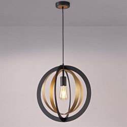 Elizabeth Black And Satin Gold Ceiling Pendant LT30689