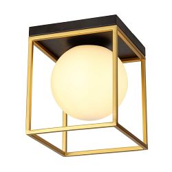 Chandler Black And Gold Finish Semi-Flush Light LT30433