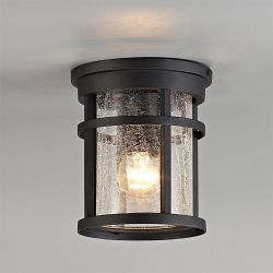 Wichita Black Finish Outdoor Ceiling Flush Light LT30286