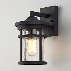 Wichita Black Finish Outdoor Garden Wall Light LT30285