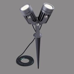 Seattle Double LED IP65 Grey Spike Spotlight LT31108