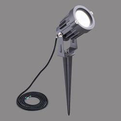 Seattle Medium Single IP65 Grey LED Spike Spotlight LT31106