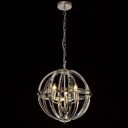 Baltimore Medium Globe Nickel And Glass Crystal Pendant LT31074