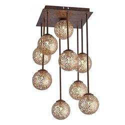 Greta 9 Light Rust Coloured Ceiling Light 6238-48