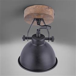 Samia Ceiling/Wall Spotlight Black/Wood 11981-18