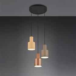 Agudo 3 Light Multi-Colour Drop Pendant Ceiling Fitting 319430317