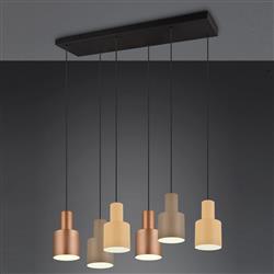 Agudo Large 6 Light Multi-Colour Linear Pendant 319400617