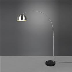 Argentina Matt Metal And Marble Curved Floor Lamp