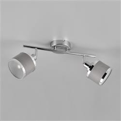 Arosa Polished Chrome And Grey Two Light Ceiling Spot 812100206