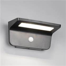 Atico IP44 LED Hybrid Solar Outdoor Matt Black Wall Light R24696132