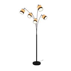 Bolzano Black and Wood Effect Floor Lamp R41665032