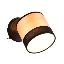 Bolzano Black And Wood Effect Single Wall Light R81661732