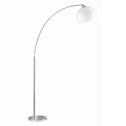 Brasilia Chrome & White Curved Floor Lamp R46031006