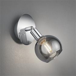 Brest Chrome and Smoked Glass Wall Spotlight R80591006