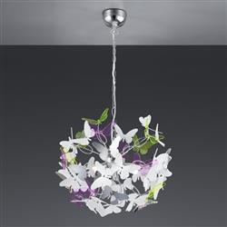 Butterfly Chrome & Multi-Coloured/Clear Ceiling Pendant R30214017