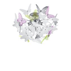 Butterfly Chrome & Multi-Coloured/Clear Ceiling Fitting R60213017