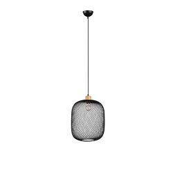 Calimero Matt Black & Wooden Ceiling Pendant R30561932