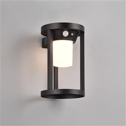 Carmo IP54 LED Solar Powered Matt Black Outdoor Wall Light 241069132