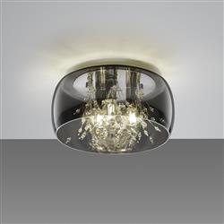 Crystel 3 Light Chrome Plated Glass Flush Fitting 616700306