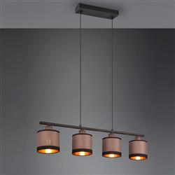 Davos Four Bar Pendant Matt Black Ceiling Pendant R31554041