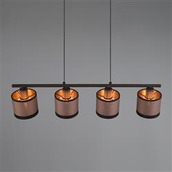 Davos Four Bar Pendant Matt Black Ceiling Pendant R31554041