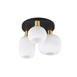 Diva Matt Brass And White Semi-Flush Ceiling Fitting 619800308