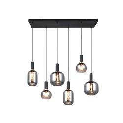 Diva Matt Black And Smoked Six Light Ceiling Pendant 319800632