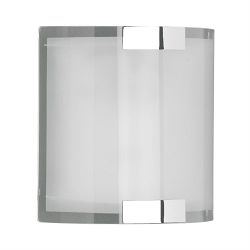 Divo Matt White Glass Chrome Wall Light 2522011-06