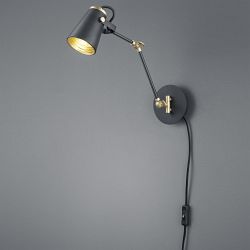 Edward Black And Gold Reading Wall Light 208870132