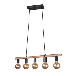 Einar Matt Black and Brown Ceiling Pendant R30605032