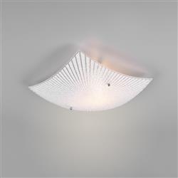 Elisa Small White Patterened Glass Semi-Flush Fitting 612200100