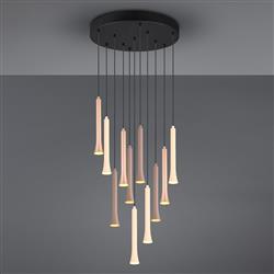 Fiato 11 Light Black And Multicoloured LED Ceiling Pendant 352091117