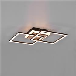 Giro LED Square Black And Wood Semi-Flush Ceiling Light R62793635