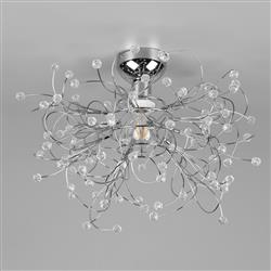 Gloria Small Clear Glass Ball Semi Flush Fitting