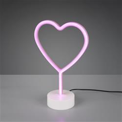 Heart LED Pink Childrens Table Lamp R55210101