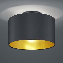 Hostel Black And Gold Semi-Flush Fitting 608200279