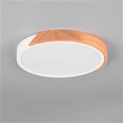 Jano Matt Wood LED Flush Ceiling Fitting